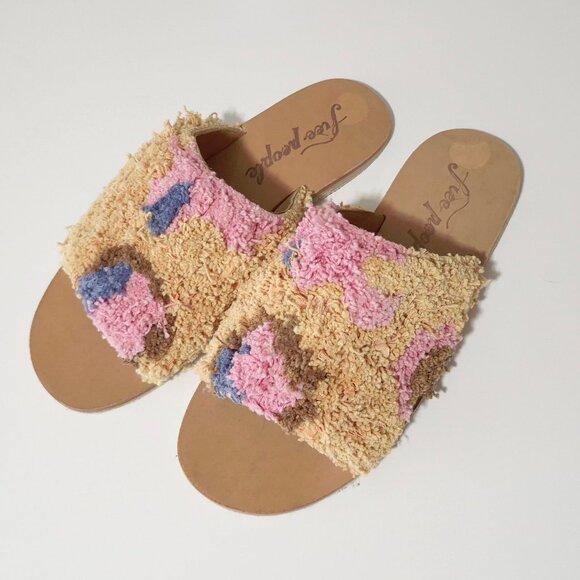 NWOT Free People Yuma woven "shag" peep toe sandal mules, 41 - Picture 10 of 16